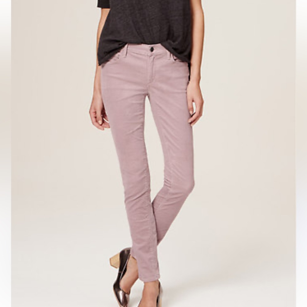 LOFT Lavendar Corduroy Curvy Skinny Jeans